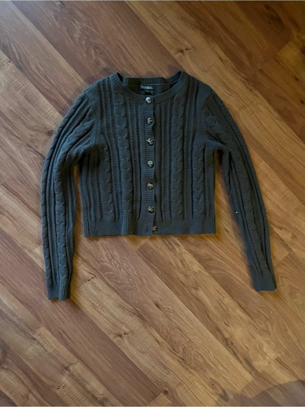 Target Women's Dark Gray Cable-Knit Button Cardigan